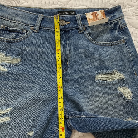 NWT Sincerely Jules High Rise Wedge Denim Shorts - Picture 10 of 13